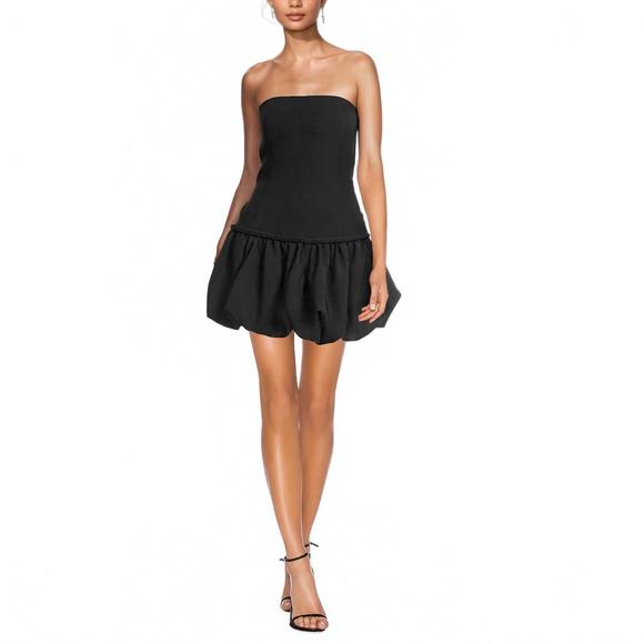 knee length dresses for ladies One 33 Social "Abigail" Black Strapless Mini Cocktail Dress